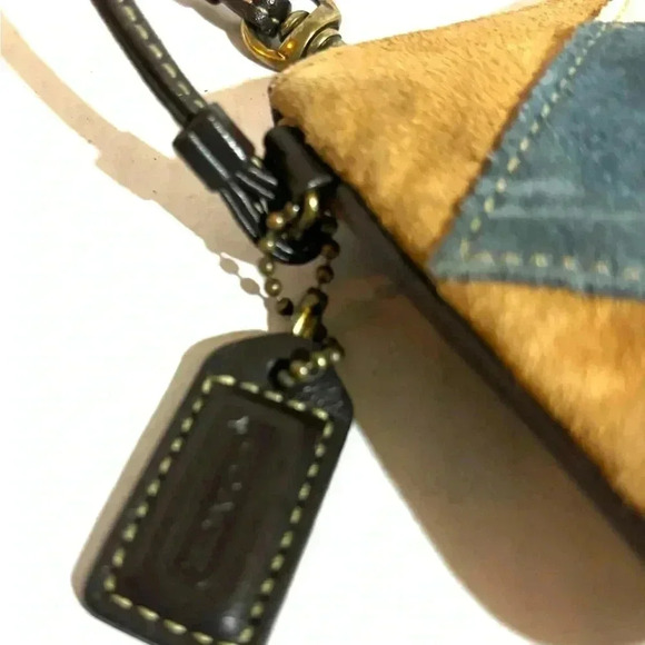 Coach vintage suede/ leather patchwork wristlet wallet - Picture 4 of 5